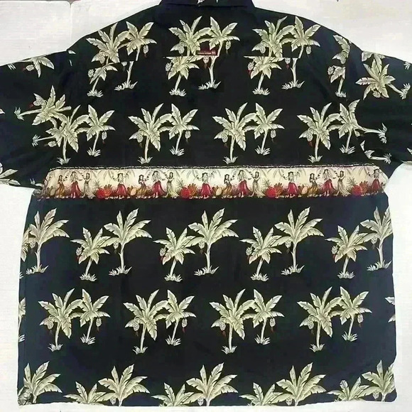 Point Zero Other - Point Zero Hawaiian hula girls print short sleeve shirt button up men’s size 3XL